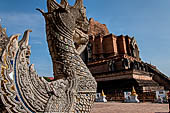 Chiang Mai - The Wat Chedi Luang. The massive chedi heavily damaged by an earthquake has been partially reconstructed apart from the spire since nobody can be sure what it looked like. 